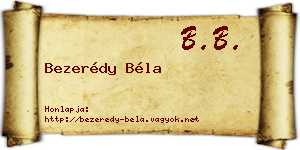 Bezerédy Béla névjegykártya