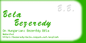 bela bezeredy business card